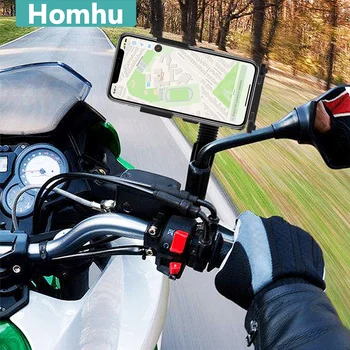Motocicleta Bicicleta, de Moto, de Bicicleta Celular Navegação de Telefone de Suporte de guidão Espelho Retrovisor Montagem do Clip de Suporte Para o iPhone Samsung