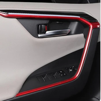 Para Toyota RAV4 RAV 4 2019 2020 2021 2022 Estilo Carro ABS Porta do Carro do Lado Interior Fina Braço Capa da Guarnição de Acessórios Auto