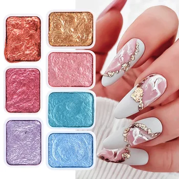 Pérola Mágica Chrome Polonês Manicure Nail Art Com Glitter Florescendo Tintas Aquarela Pó Para Unhas Ccesorios Pigmento Decorações