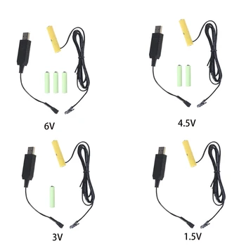 1.1 m USB para 1,5 V 3V 4.5 V 6V AAA-4AAA Eliminador de Bateria Pode Substituir 1-4pcs de 1,5 V Pilhas AAA para Escova de dentes Lâmpada de Brinquedo