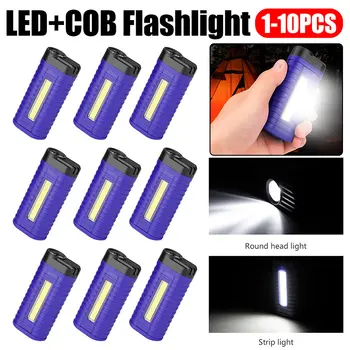 1-10PCS LED+COB Acampamento de Luz 2 Modos de Iluminação USB do Projector do Built-in Bateria Recarregável Lâmpadas de Emergência para a Pesca Caminhadas