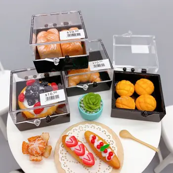 1:12 Escala Em Miniatura Embalados Pão De Casa De Bolo De Simulação De Alimentos Boneca Acessórios De Cena Modelo De Cozinha De Brinquedo De Jogar Casa De Brinquedo De Presente