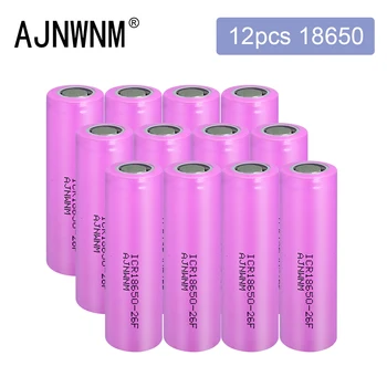 1-12PCS Novo 100% Original 18650 bateria de 2600mah ICR18650-26FM Li íon 3.6 V bateria recarregável