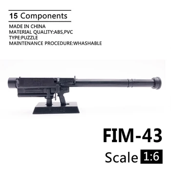 1:6 FIM-43 de Mísseis Anti-aéreos Arma Modo de Plástico Preto, Modelo Militar Acessórios Para 12