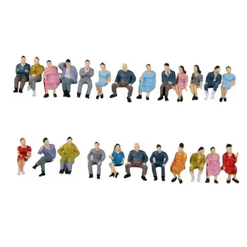 1:87 10pcs a Construção de Pequenos Cor Sentado Homem de Areia Tabela de Pessoas Brinquedo das Crianças a Figura do Modelo de Brinquedos Pintados Vilão Sentado Modelo N0F8