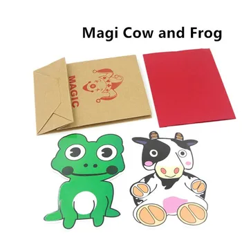 1 Conjunto de Crianças de ensino a Vaca e o Sapo Truques de Magia Vacas Pequena Rã Bonito dos desenhos animados de Animais Palco Interativo Mágico Adereços Divertidos