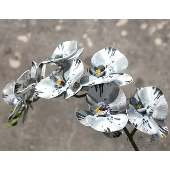 1 Haste 98cm 9 cabeças de Flores de Espuma de Látex Artificial Traça Orquídea Borboleta de Orquídea para a Nova Casa de Casamento a Decoração do Festival F652