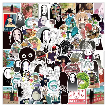10/30/50/100pcs de Hayao Miyazaki a viagem de chihiro Anime Adesivos de desenhos animados Decalques Crianças Brinquedo Skate Bagagem Portátil de Telefone de Etiqueta do Carro