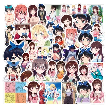 10/50Pcs Anime Alugar Uma Namorada Adesivos Bonito Kawaii Anime Meninas Adesivo para notebook de Skate DIY Brinquedos de Decalques da Motocicleta