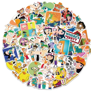 10/50PCS dos desenhos animados de Disney Phineas e Ferb Adesivos Impermeáveis Adesivos para Laptop de Garrafa de Água de Guitarra Skate Bagagem Garoto de Brinquedo