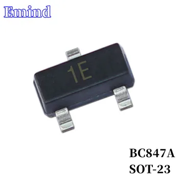 100/200/300Pcs BC847A Transistor SMD Pegada SOT-23 Serigrafia 1E Tipo NPN 45V/200mA Bipolar Amplificador de Transistor