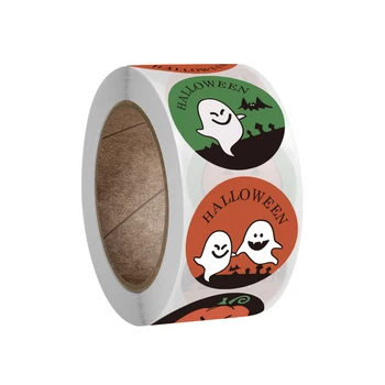 100-500pcs Morcego Fantasma de Halloween Adesivos para Crianças Brinquedo Obrigado Adesivos Etiqueta Selo de Doces Saco de Embalagem de Presente de Decoração de artigos de Papelaria