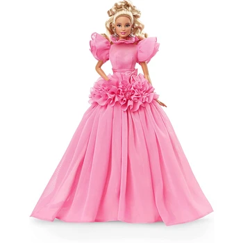 100% Original com selo de Ouro, Silkstone Bonecas Barbie para as Meninas Na cor-de-Rosa Vestido de Coletor de Princesa Brinquedos Genuína Marca Mattel Presente Na Caixa