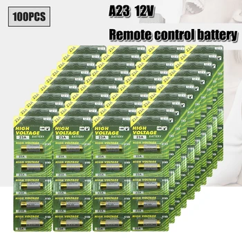 100PCS 23A 12V seca alcalina de bateria 23AE 21/23 A23 23GA MN21 para campainha,alarme de carro,walkman,carro de controle remoto etc.