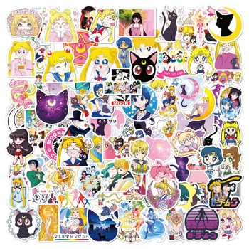 100pcs Adesivos de Sailor Moon, Anime Adesivos de Notebook Mala de Skate Adesivos Bonito Pacote de adesivos Brinquedos para Meninas de Pele do Portátil