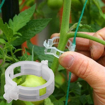 100pcs Fábrica de embalagens Plásticas Clipes Suporta Liga Reutilizáveis Enxerto de Fixação de Ferramenta Jardinando para Vegetais da Planta de Tomate Clipes