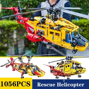 1056pcs DECOOL 3357 2em1 Helicóptero de Resgate Blocos de Construção Twin Avião de Hélice de Avião Aeronave Tijolos de Brinquedos Para o Menino Presentes 9396