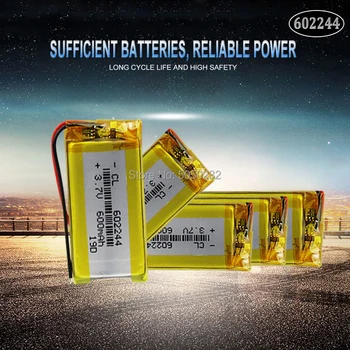 10pc 600mAh 3,7 v 602244 Recarregável de polímero de lítio de Bateria Para PSP DVD MEADOS de PDA, GPS, MP4 Brinquedos Elétricos-Falante Bluetooth Bateria