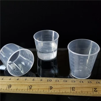 10pcs 15ml/30ml Transparente de Plástico transparente Duplo-Escala Graduaeted Teste de Laboratório Para a Resina de Silicone Ferramenta de Molde