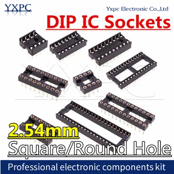 10pcs IC Sockets DIP6 DIP8 DIP14 DIP16 DIP18 DIP20 DIP28 DIP40 Conector do Soquete DIP 6 8 14 16 18 20 24 28 40Pins Adaptador Solda