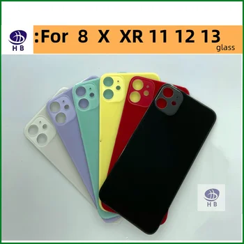 10pcs Para iPhone 8 8Plus X XR XS Max 11 12 13 Promax mini Case Capa Grande Buraco Câmera Traseira de Substituição de Bateria Tampa de Vidro