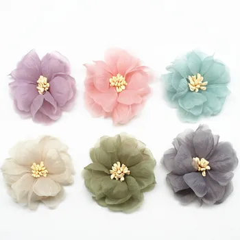 10pcs Primavera Brisa coreano Cristal de Fios de Tecido Diy Artesanal Acessórios de Cabelo Cocar de Jóias de Cabeça de Flor Acessórios