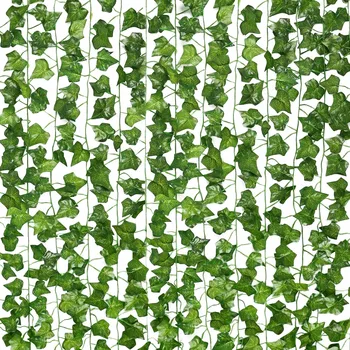 12 Pack Artificial Ivy Falso Verde Folha Garland Plantas De Videira Folhagem, Flores Para O Casamento De Jardim Cozinha De Casa Office Decoração Da Parede