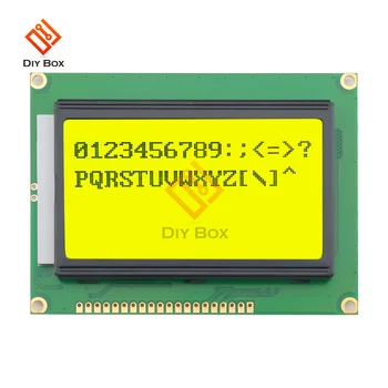 128*64 PONTOS de Amarelo Verde LCD módulo de 5V Tela 12864 LCD Com luz de fundo ST7920 Porta Paralela Para o Arduino Raspberry Pi