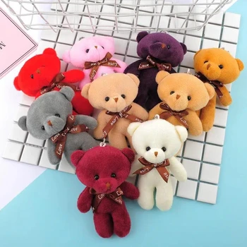 12cm Mini ursinho de Pelúcia Boneca Bonito Brinquedos de Pelúcia do Animal Urso de Pelúcia Boneca Chaveiro Pingente Pequeno Presente Para a Festa de Casamento de Brinquedos para Crianças