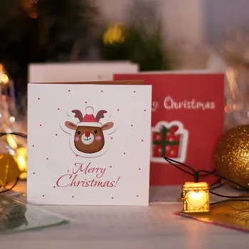 12pcs Feliz Natal Cartão de Felicitações de Ano Novo Dons Cartão de Natal, cartão Postal de Natal De 2020 Festa de Natal Suprimentos Noel Decorações