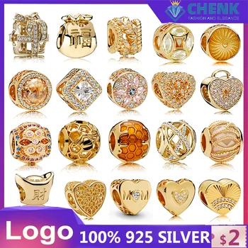 13 de Ouro charme esferas Coleção 100% 925 Silver Charme Chinês Original da Fábrica por Atacado Encantos para Fazer Jóias