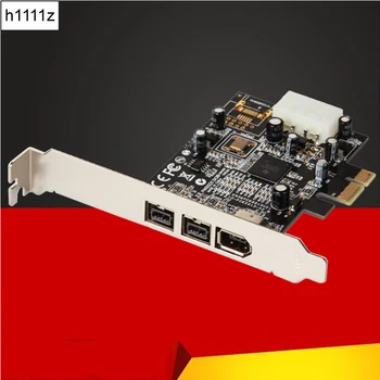 1394 Placa de Expansão PCI-E 1X para IEEE 1394, DV Adaptador de Vídeo 1x 1394A 6Pin + 2x 1394B 9Pin Controlador de Placa Firewire para PC Desktop