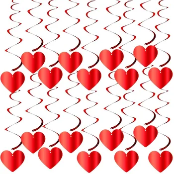 14pcs/pack 7cm Coração de Amor Teto de Suspensão Espiral Garland Dia de são Valentim, para Decoração de Casa DIY de Enfeites para a Festa de Casamento de Suprimentos