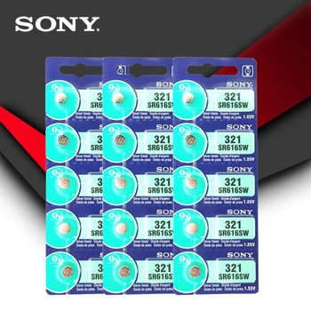 15pcs Sony 100% Original 321 SR616SW 1.55 V de Óxido de Prata Bateria de Relógio SR616SW 321 Botão de Célula tipo Moeda FEITA NO JAPÃO