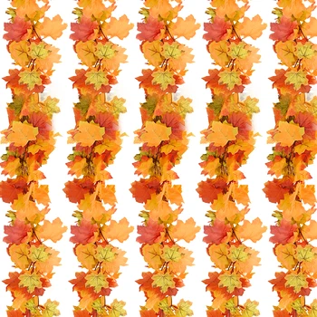 170cm Artificial de Outono, Maple Leaf Guirlanda Pendurada Videira, Planta para a Festa de Halloween de ação de Graças Lareira Queda Decoração de Casa