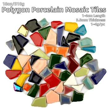 18oz/510g Polígono de Porcelana Mosaico de Azulejos DIY de Artesanato de Cerâmica, Azulejo de Mosaico de produção dos Materiais 1-4cm de Comprimento,1~4g/pc,3,5 mm de Espessura