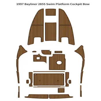1997 Bayliner 2855 Plataforma de Mergulho Cabine de Proa de Barco de Espuma de EVA Piso Teca Pad Mat