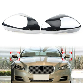 1Pair Traseira do Carro do Lado do Espelho retrovisor, Capa de Cromo Para a Jaguar XF XFR XFR-S XE XJ XJR XK XKR XKR-S de Plástico ABS Carro-estilo