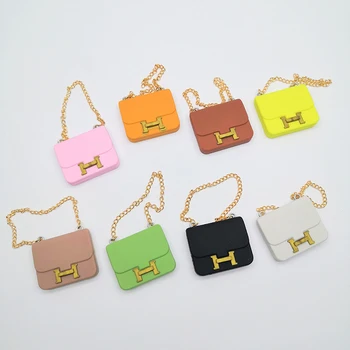 1pc 8 Cores de Casa de bonecas em Miniatura Simulação H Messenger Bag Bolsa Mini Jóias de Enfeite de Brinquedos da Moda-Acessórios