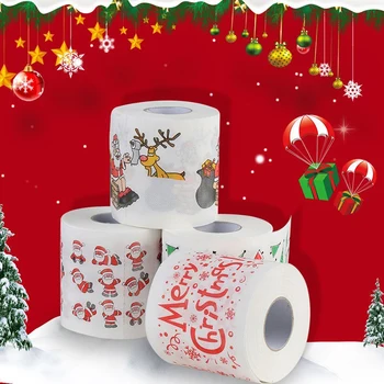 1PC Criativas de Decoração de Natal Rolo de Papel Higiênico Papai Noel Rolo de Papel Higiênico para Casa, Em 2022, Ano Novo, Natal Suprimentos
