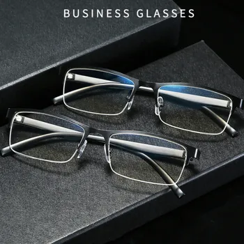 1Pc Luz Ultra Quadro de Miopia Óculos Para Homens Portátil de Negócios Óculos de Metal Óculos de Leitura a Proteção de Olho Cuidados com a Visão