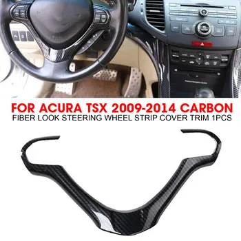 1Pcs de Fibra de Carbono Olhar Volante Capa da fita de Guarnição Para Acura TSX 2009-2014