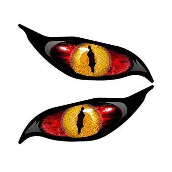 2 X de Personalidade Adesivo de Carro Vermelha Amarela Azul do Olho Mau Zumbi Protetor solar Impermeável Decalque de Espelho de Vista Traseira 13cm*5cm