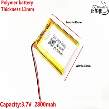 2019 Litro de energia da bateria 3.7 V bateria de lítio início 114046 2800mAh farol navegador GPS gerais baterias do polímero do