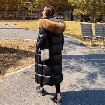 2021 Nova Moda Inverno Casaco Mulheres X-Longo De Alta Qualidade Jaquetas Com Capuz Do Agasalho Quente Peles Artificiais Grossa Jaqueta Mulher