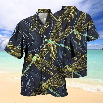 2022 Animal Homens de Camisa Havaiana de Moda 3d Camisa do Tigre Farol de Impressão 3d Camiseta Para os Homens de Lazer da Praia de Hip Hop Harajuku 5xl