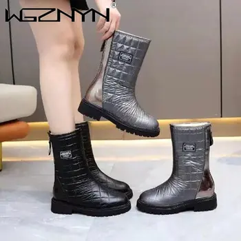 2022 Moda as Mulheres Botas de Neve Quente Luxuoso Sapatos para o Inverno Frio Plataformas de Botas de Espessura Inferior do Dedo do pé Redondo Impermeável Botas Engrossar