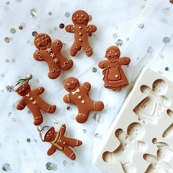 2022 Natal Gingerbread Man Da Série Natal Molde De Silicone Molde Do Bolo Fondant De Chocolate Argila Molde De Cozinha Utensílios De Cozinha