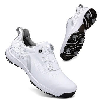 2022 Novo de Luxo Homens Sapatos de Golfe Spikeless Respirável Rápida Laço Grande Tamanho 46 47 Tênis de Esportes Anti-Derrapante Sapatos de Golfe para Mulheres