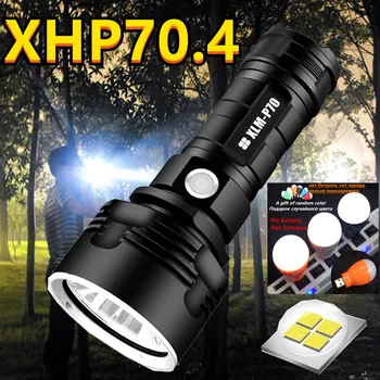 2022 XHP70.4 Impermeável Brilhante Super Lanterna LED XHP50 Poderoso Iluminação Exterior Tático Lanternas de Carregamento USB-Lanterna